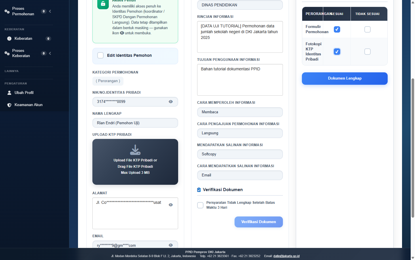 Checklist kelengkapan dokumen