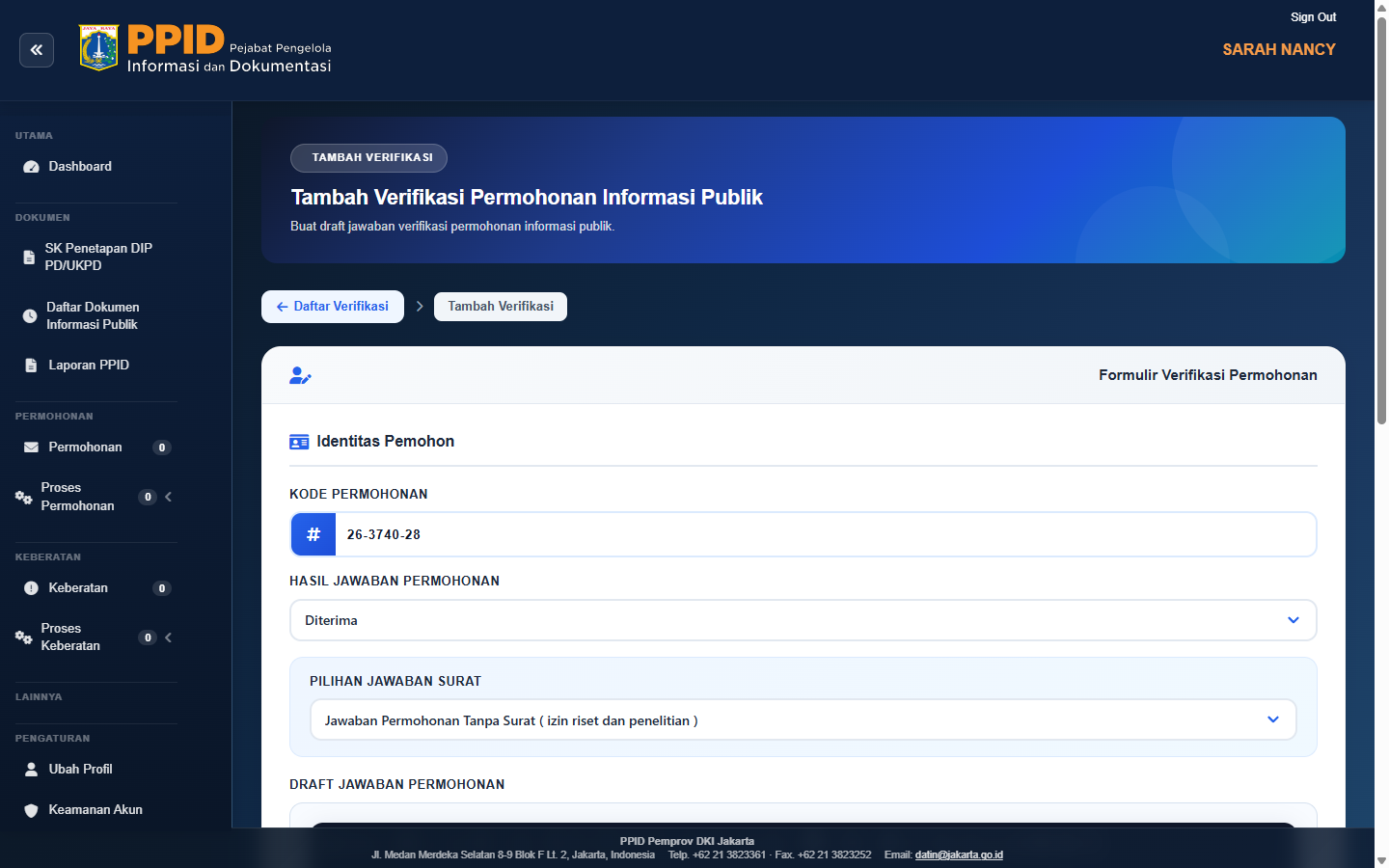 Dropdown Pilihan Jawaban Surat